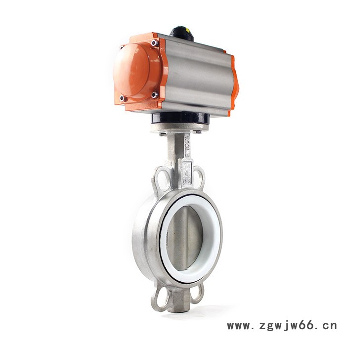 JRVAL/江瑞D671F-10K气动尼龙四氟覆盖无销蝶阀 直通对夹不锈钢气动蝶阀图8