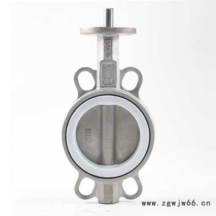 JRVAL /江瑞D071F-10/16P不锈钢四氟对夹蝶阀 直通式双向光杆软密封蝶阀图5