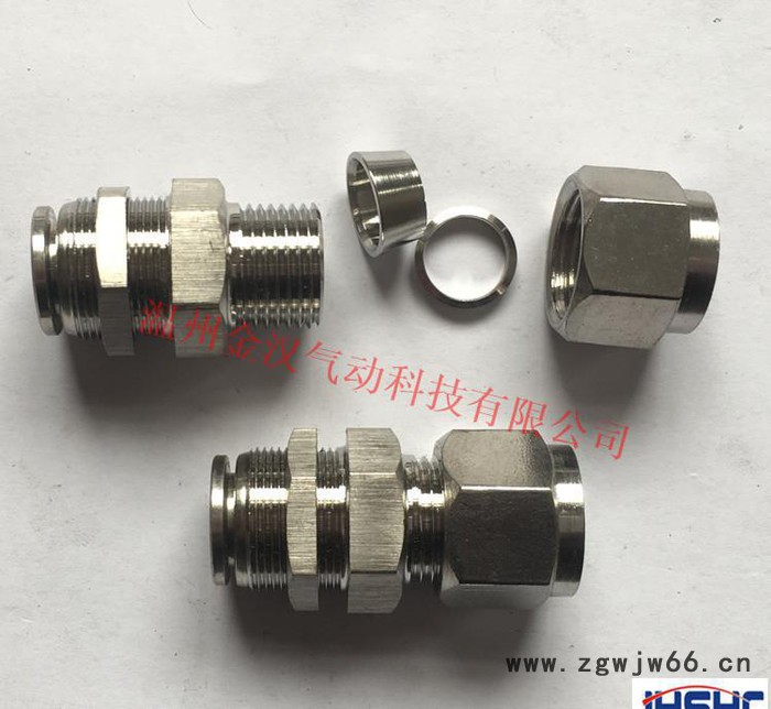 不锈钢304 气动快插隔板直通接头 温州金汉气动图3
