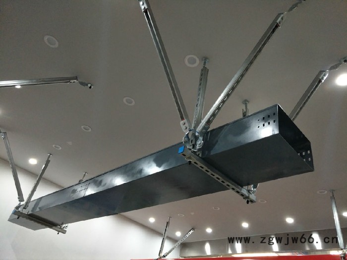 100*100镀锌水平槽式直通电缆桥架 100*100*1.2镀锌弱电金属线槽图2