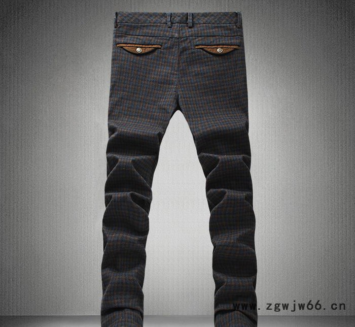 男装 尺码29-36 男士秋冬装韩版修身直通格子裤4G086图2