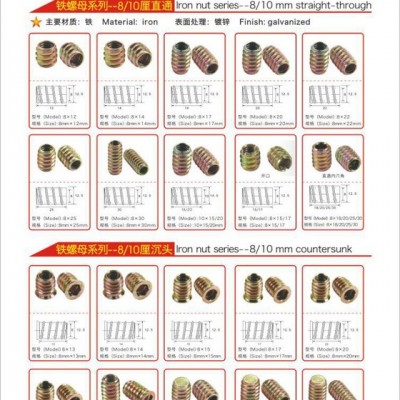 促 ** M8多规格 直通六角铁内外牙