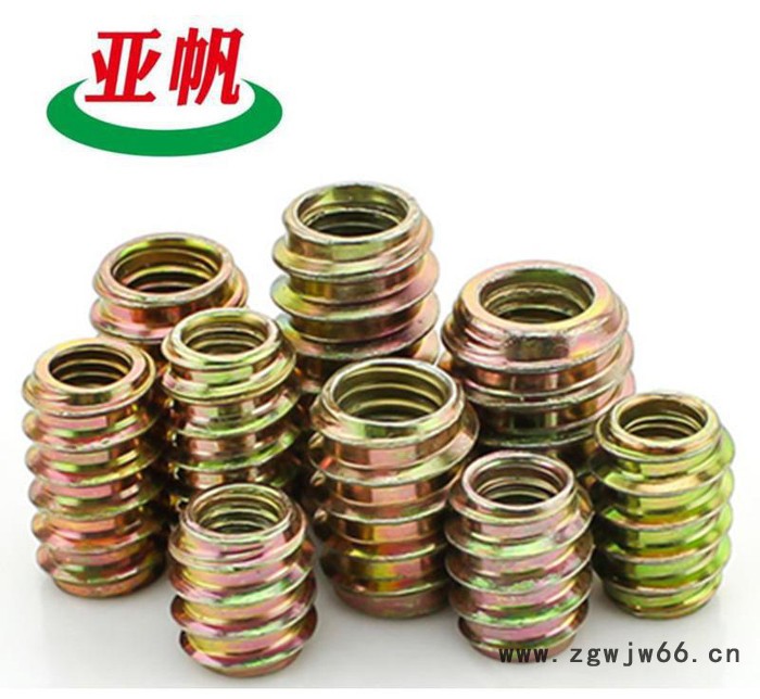 英制 家具预埋螺母 1/4 5/16 3/8直通内外牙  铁内外牙图2