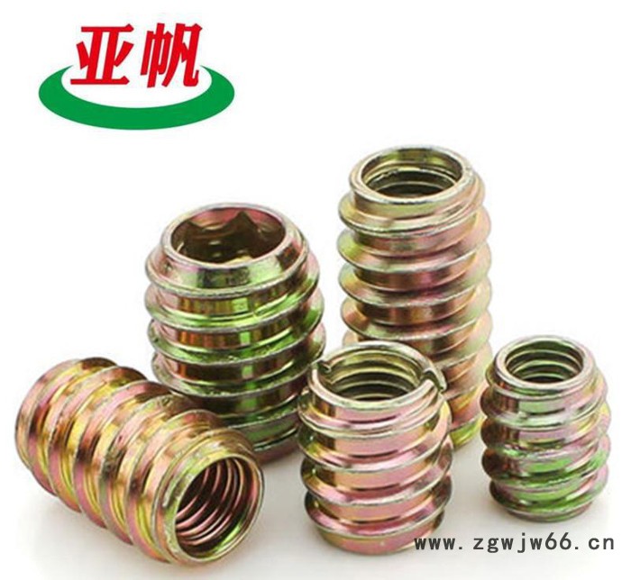 英制 家具预埋螺母 1/4 5/16 3/8直通内外牙  铁内外牙图3