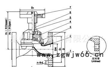 G46J-10C/10X直通式衬胶隔膜阀 厂家供应铸铁球墨铸铁隔膜阀图3