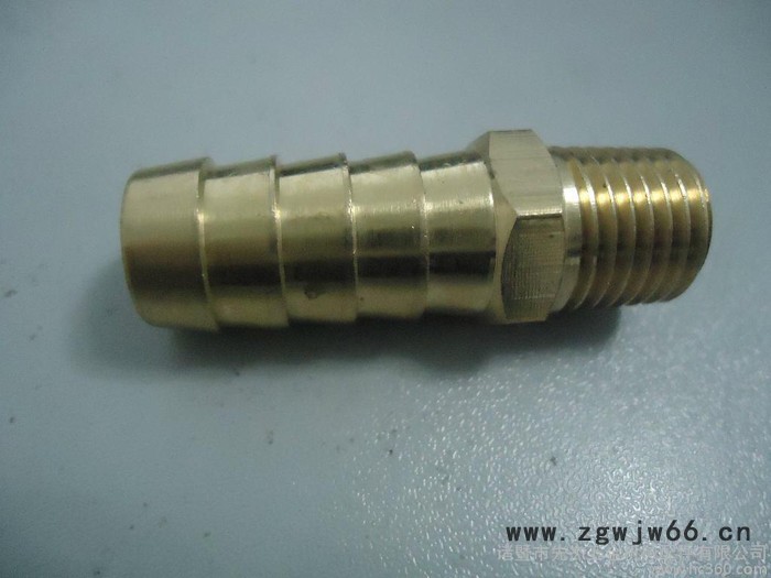供应SNGE1/4NPT*1/4气动五金外丝宝塔直通铜接头，黄铜接头，铜件图2