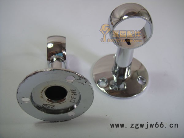 直通座衣通座衣管托座不锈钢圆管座合金管座衣柜杆座高脚座毛巾座图3