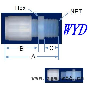 PVDF直接-卡套/弯头/三通/变径三通/直通/变径弯头/变径直通图4