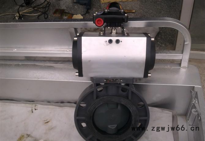 生产 D671S国标气动PVC塑料蝶阀 垂直板式直通式气动蝶图3