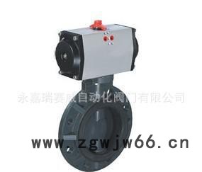 生产 D671S国标气动PVC塑料蝶阀 垂直板式直通式气动蝶图2