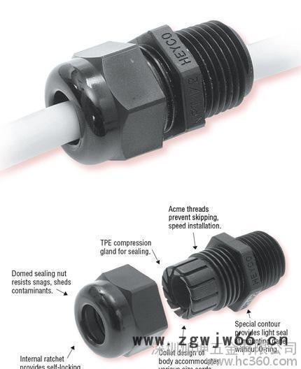,Heyco 防水接头,电缆固定头,直通式,NPT牙不带锁紧螺母,3231图2