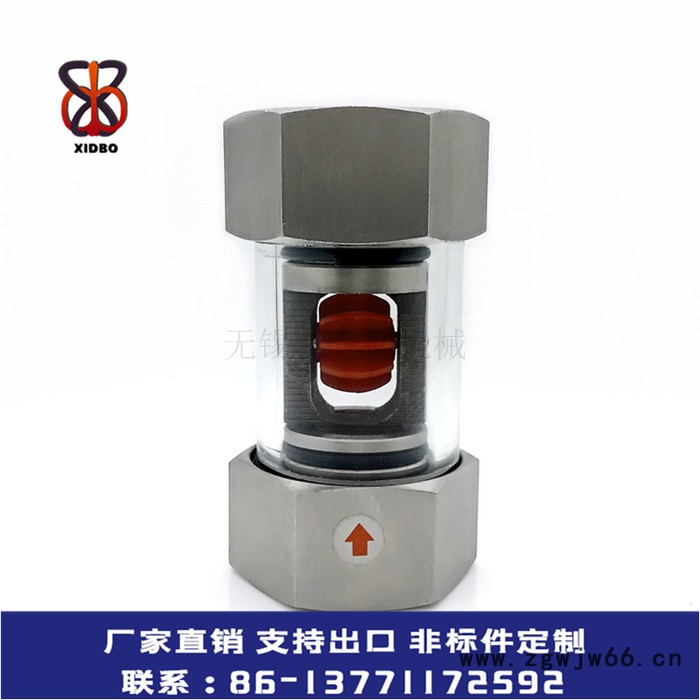 管式流量指示器 内螺纹油流指示器 304不锈钢叶轮直通水流指示器 管式水流指示器图4