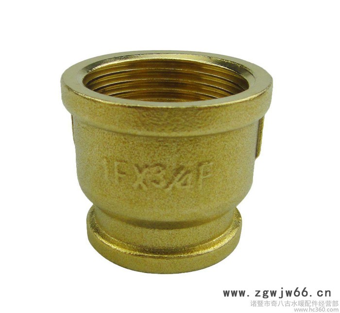 加厚直通接头 1寸转6分黄铜变径接头 双内丝直接水管接头