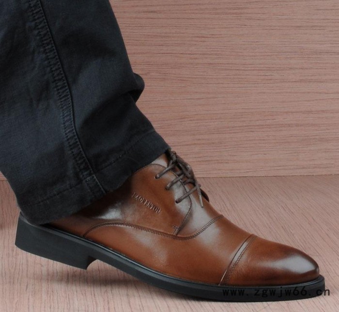 老人头皮鞋现货代理加盟直通车665-2纳帕纹商务英伦直销图2