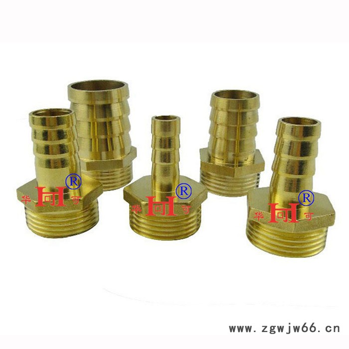 直销1寸宝塔外丝接头插10-32 铜外牙出气咀 带丝直通配件图3