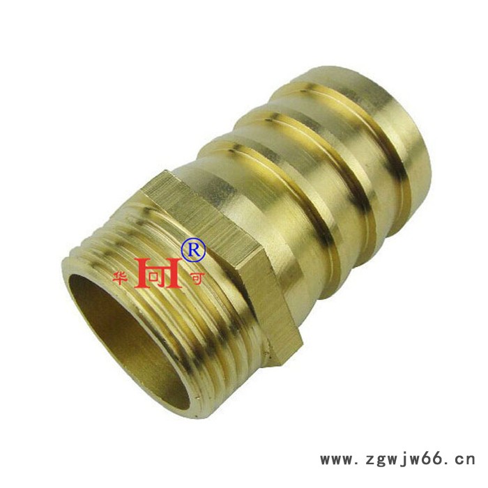 直销1寸宝塔外丝接头插10-32 铜外牙出气咀 带丝直通配件图2