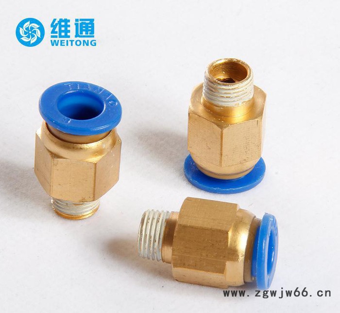 TPCH螺纹金属接头 气动快速接头 螺纹快插气动接头 PC外螺纹直通