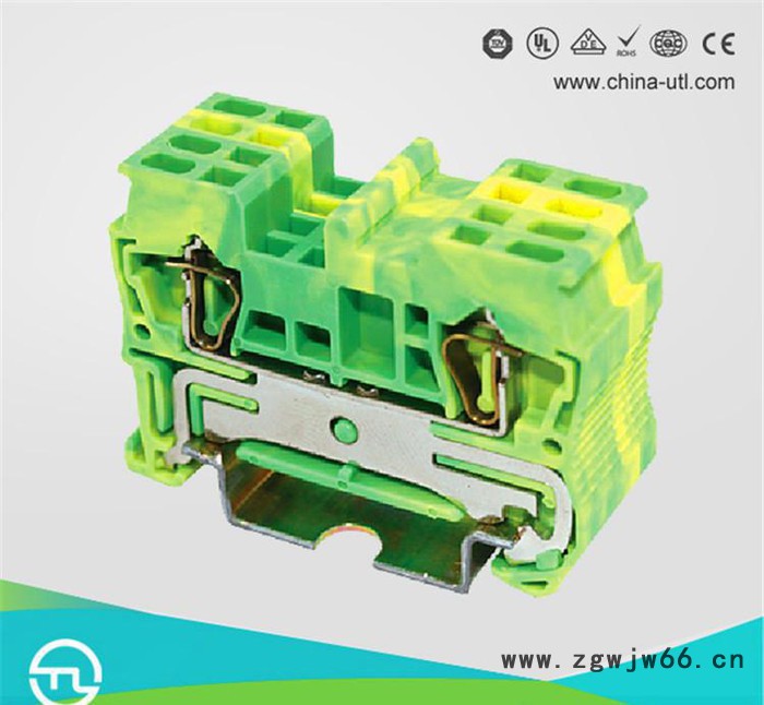 JUT3-1.5PE接地弹簧轨道式端子 快速接线直通型弹簧端图3