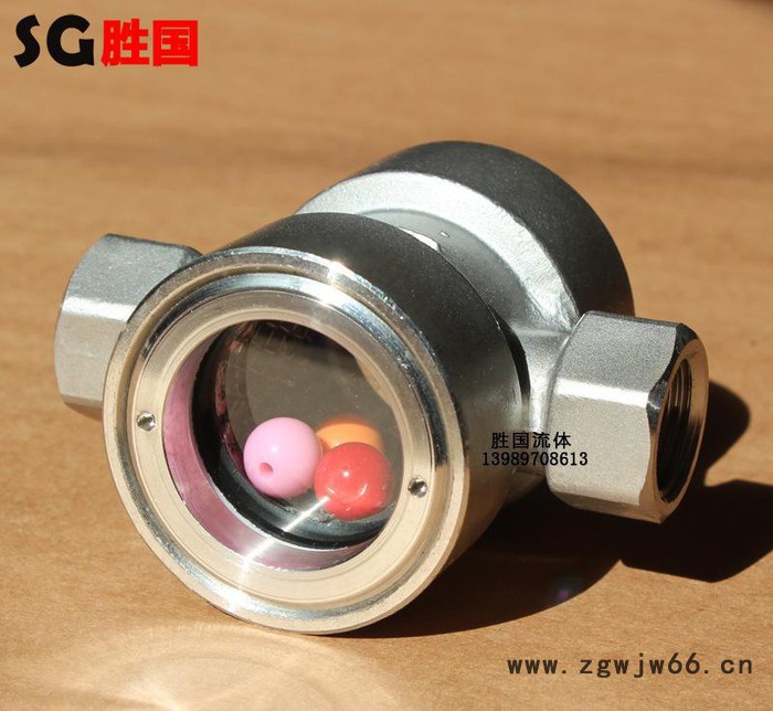 不锈钢内螺纹视镜 丝扣浮球视镜 流量观察阀 气流直通视镜图2