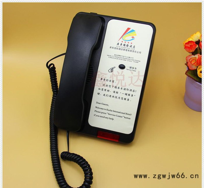 酒店大堂一键服务电话总机 定印大面板LOGO座机 9803提机直通总台图3