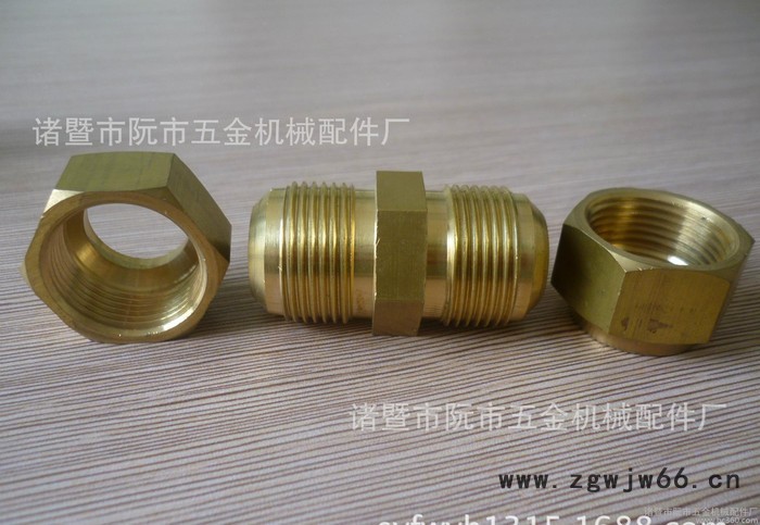 黄铜卡套接头，黄铜双卡套接头，黄铜直通卡套式接头图2