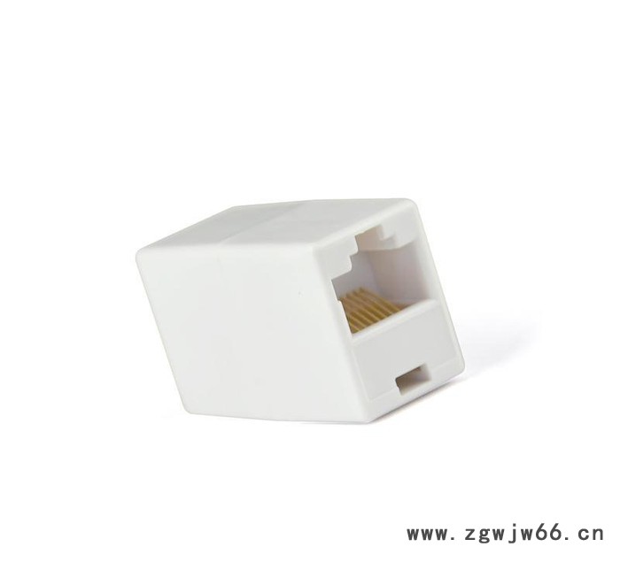 RJ45镀金网线接头延长连接器 双通接头 网络直通头模块 彩