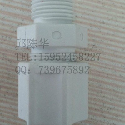 PP1/4NPT-6mmOD直通接头/PP卡套接头/塑料接头/化工管道配件/设备配件