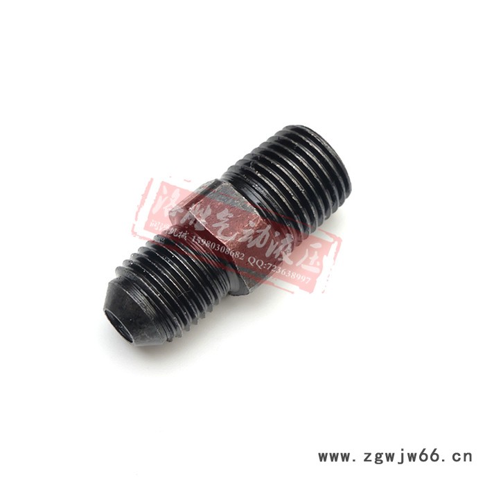 黑色有高压接头 液压外对丝直通喇叭口公制接头M14D-M16大小头                质量保证图2