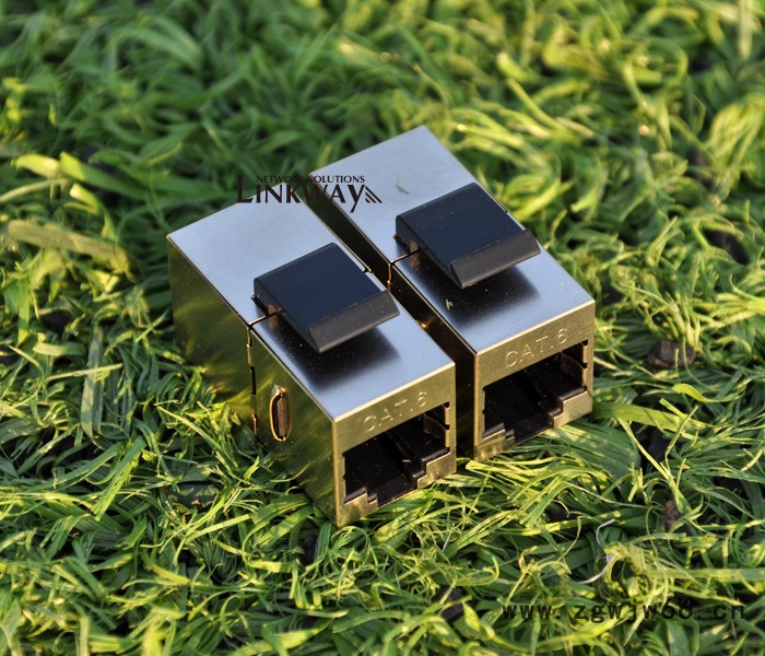 出口德国 CAT6六类屏蔽直通模块 RJ45模块卡接式转接头PCB延长器