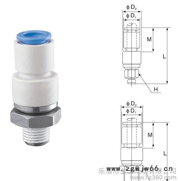 【直销】高速旋转式快速接头/直通旋转接头 插6MM管 2分牙图2