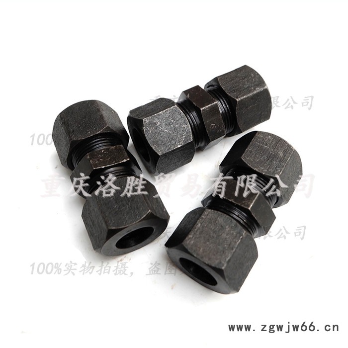 液压高压胶管接头 碳钢接头 卡套直通接头Φ16图2