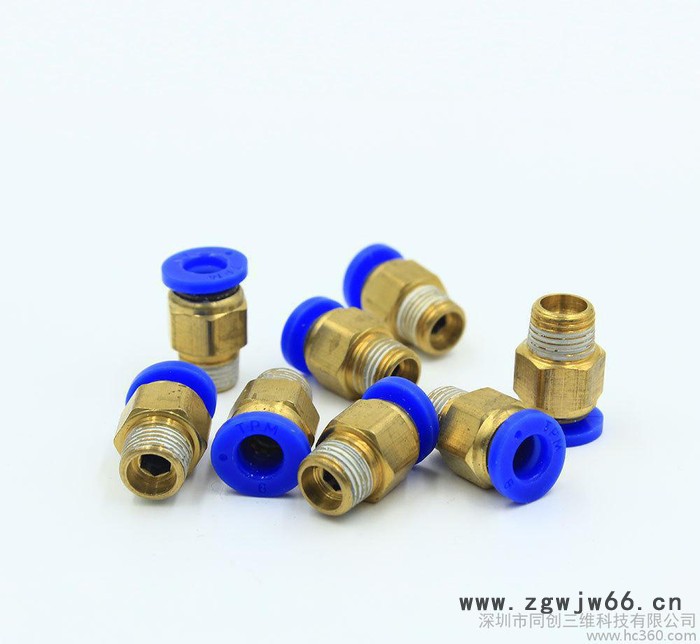 3D打印机配件气管接头螺纹直通3D打印配件气动元件管道快速拔插接头配件深圳3D打印机配件图3
