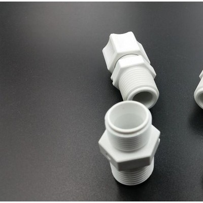PP卡套接头/PP卡套耐酸碱耐腐蚀接头/直通外丝弯头外丝两通三通等PP卡套接头