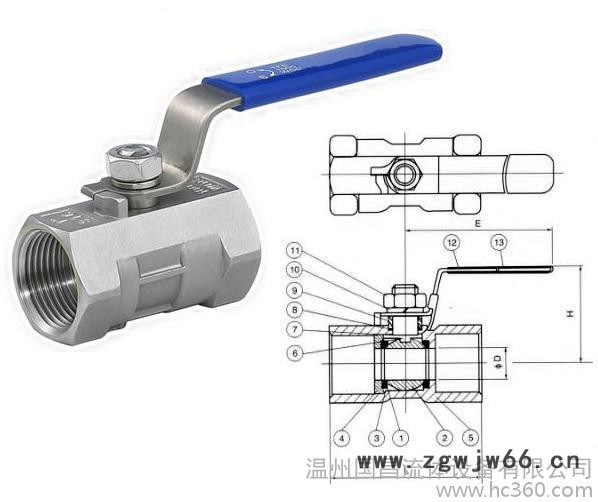 直销不锈钢201轻型二片式球阀/内螺纹球阀/直通式丝扣球阀图2