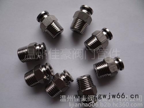 供应304不锈钢气动快插接头 PC8-01外螺纹直通终端气管/软管接头图5