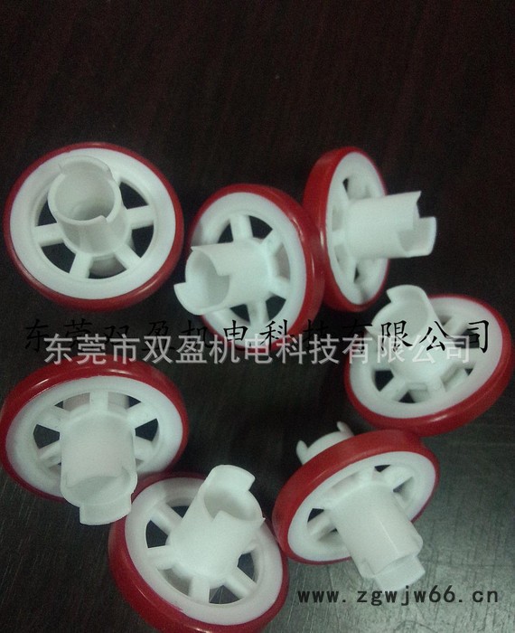 带O型圈轮片40*12*33L 红色包胶轮片出售  传动件滚轮片 PP+PVC行辘片图2