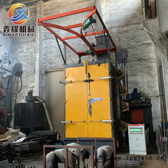 吊钩式抛丸机-喷粉喷塑电镀电泳挂具吊钩抛丸机 用于金属铸件表面清清理图2