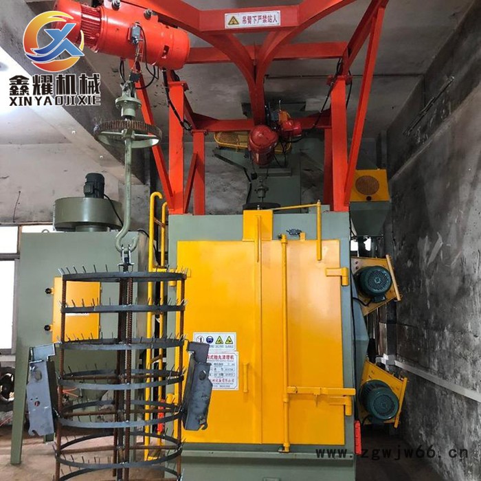 吊钩式抛丸机-喷粉喷塑电镀电泳挂具吊钩抛丸机 用于金属铸件表面清清理图5