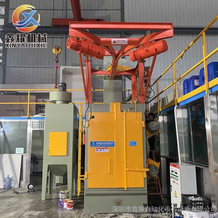 吊钩式抛丸机-喷粉喷塑电镀电泳挂具吊钩抛丸机 用于金属铸件表面清清理图7