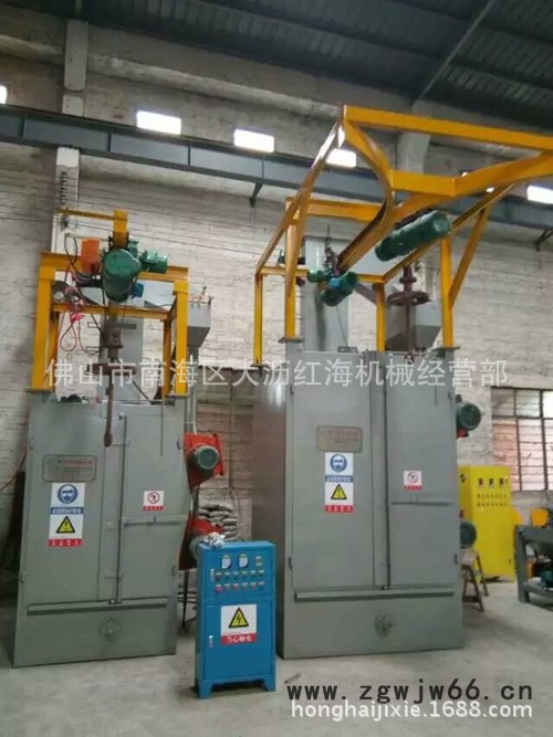 五金制品氧化皮喷砂机 红福海铸造件表面吊钩式抛丸机图2