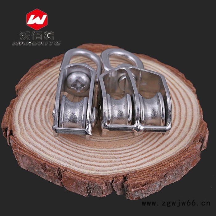 定滑轮组不锈钢 万向转钢丝绳滑轮u槽轮滑轮吊钩省力单双滑轮起重图3