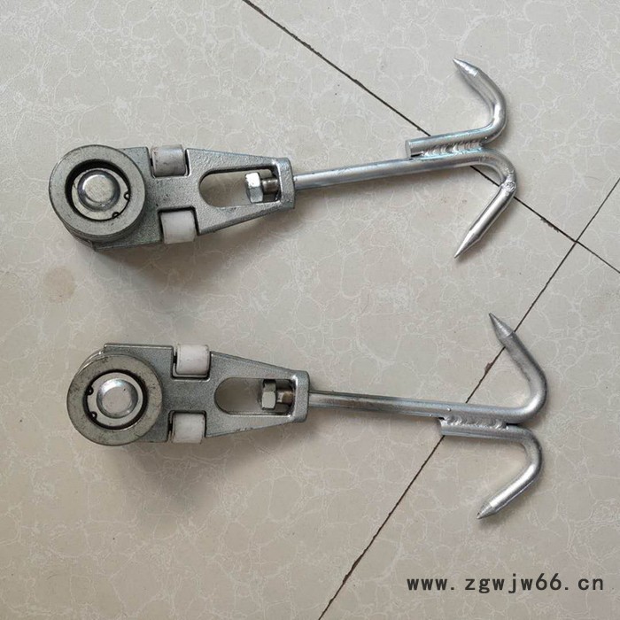 利顺 LS-HLGG生猪屠宰场用双轨滑轮加长热镀锌钢杀猪牛羊滑架滑轮双吊钩图8