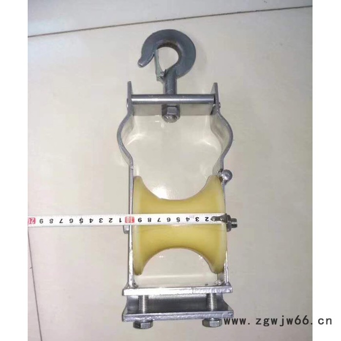 重庆市槽钢两用放线承重1吨吊钩式滑轮 小型地缆滑轮图3