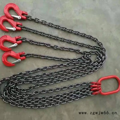 山东厂家生产定做链条吊索具 锰钢吊钩吊链成套G80起重吊索具
