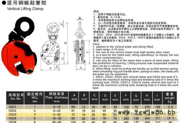 神州吊具厂家专业销售 竖吊钢板起重钳 钢板吊钩 钢板夹 规格可选图3