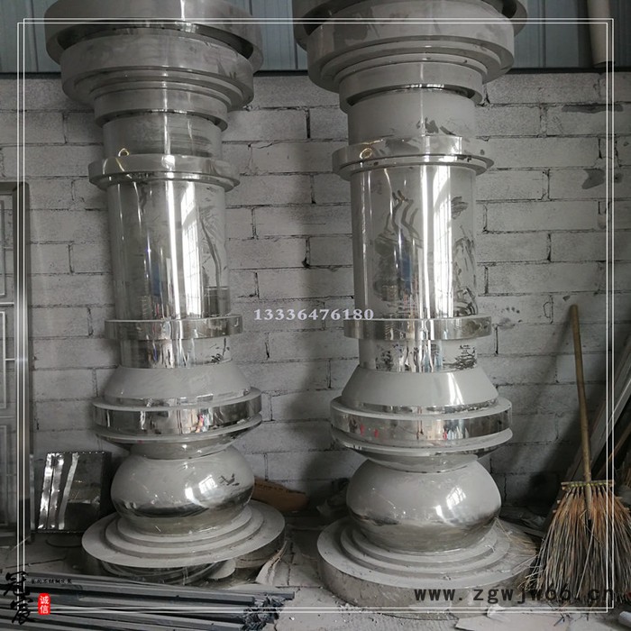 酒吧围栏葫芦形不锈钢柱 会所宝石蓝异型花瓶柱罗马柱成品图片图7