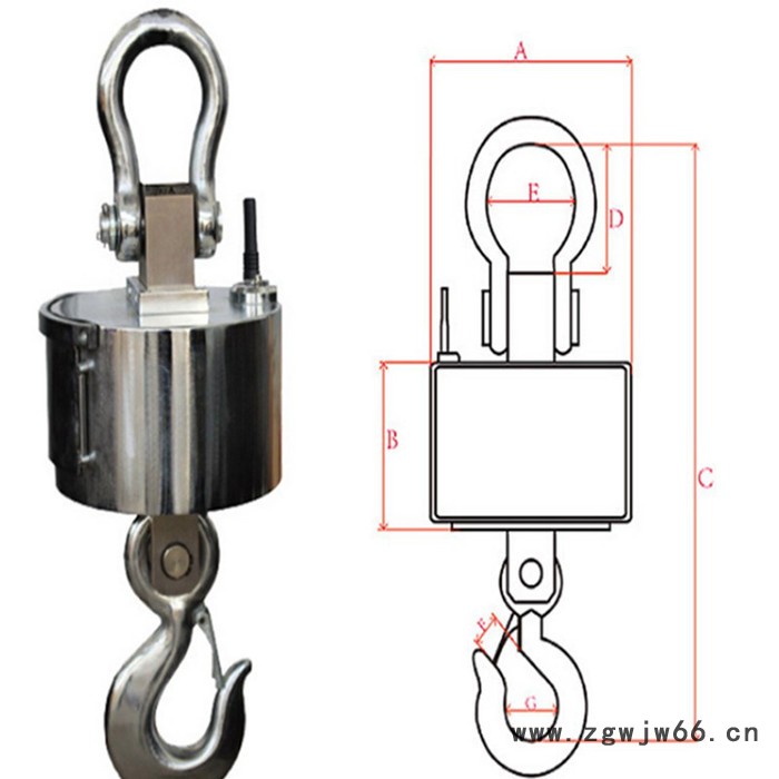 悍博 无线吊钩秤 带打印无线吊秤 0.5T-20吊磅电子吊秤图3
