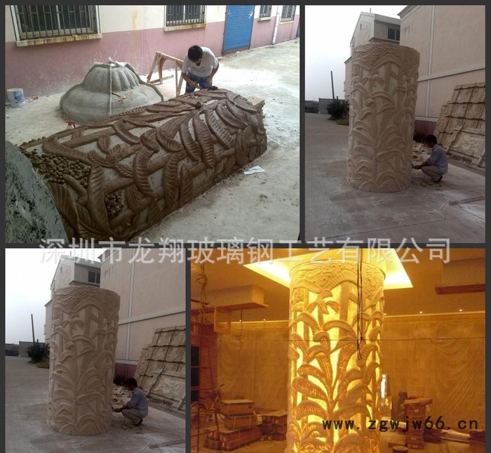 玻璃钢柱子 石滚龙柱 欧式文化柱 罗马柱雕塑图3