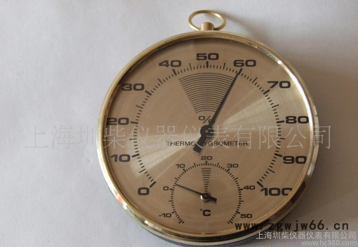 THP-2   100MM 指针式带吊钩金底金圈温湿度计图2