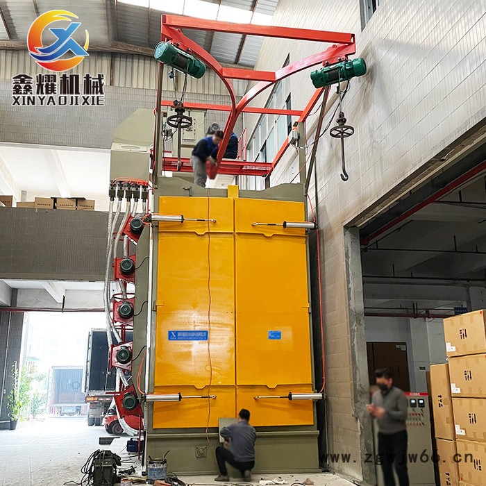 深圳东莞佛山抛丸机厂家XY-376焊接件除锈去氧化皮吊钩式抛丸清理机图8